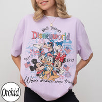 Comfort Colors Disneyworld Est 1971 Patriotic Mickey Friends — Gildan Hoodie fan art by Snagva (3)
