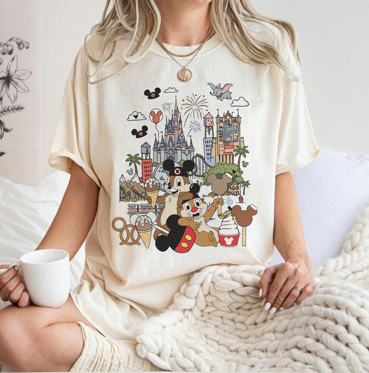 Chip and Dale Disneyland Snack — Comfort Colors Tee fan art by Snagva (5)