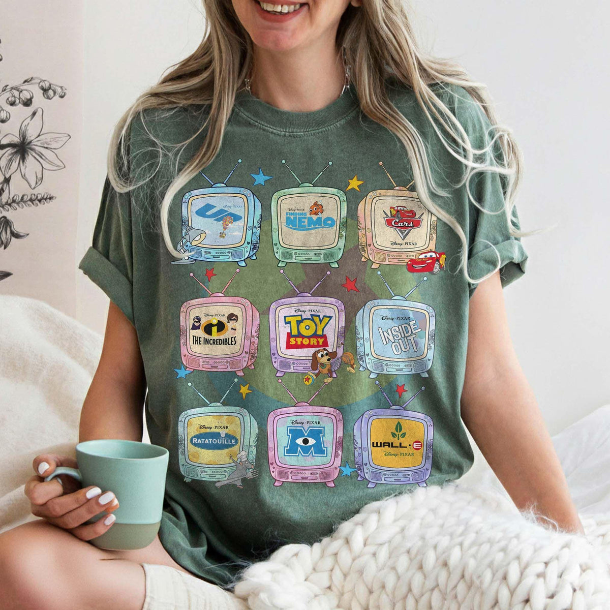 Retro Disney Pixar Movie Television — Bella+Canvas Tee fan art by Snagva (5)