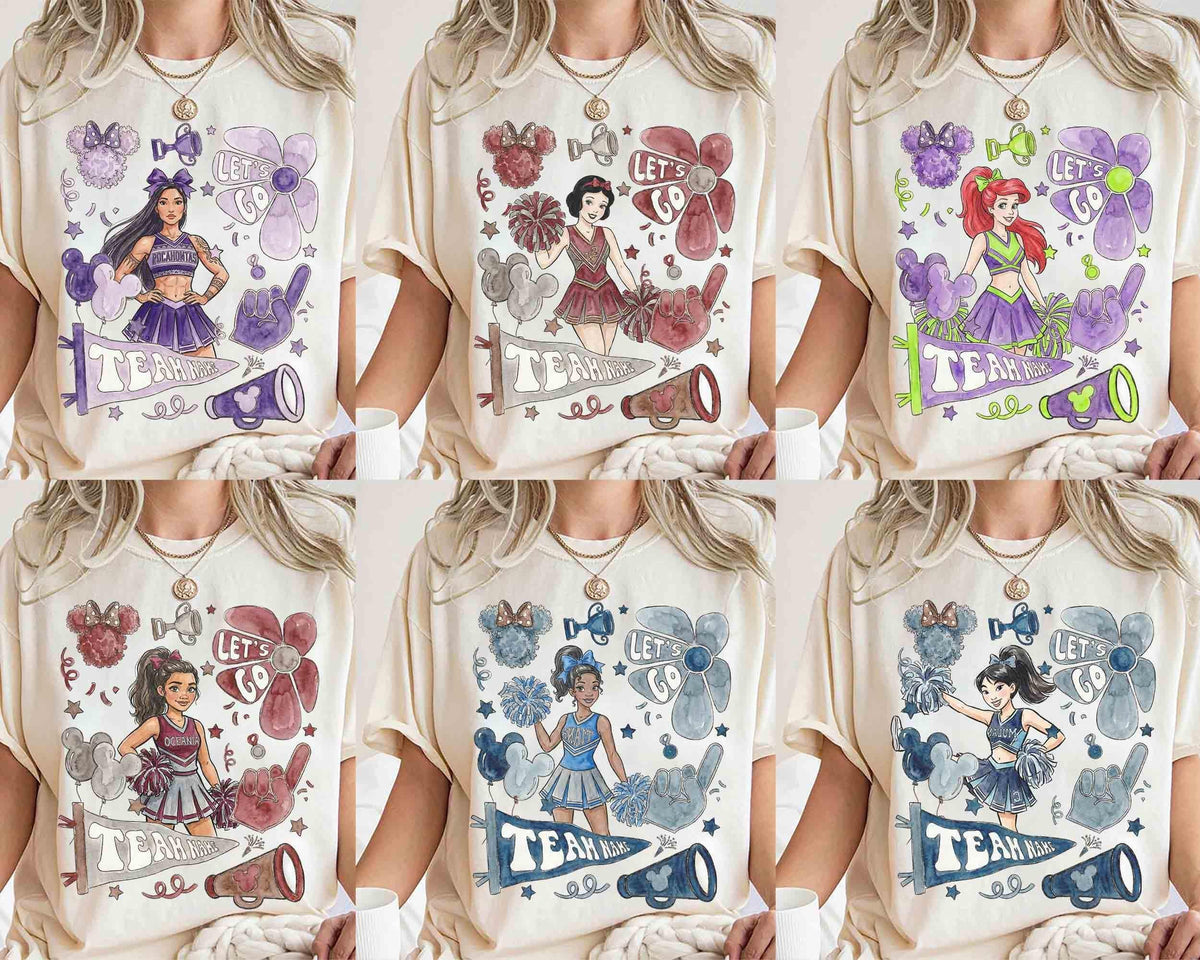 Customize Team Name Cheerleader Princess UCA Nationals — Bella+Canvas Tee fan art by Snagva