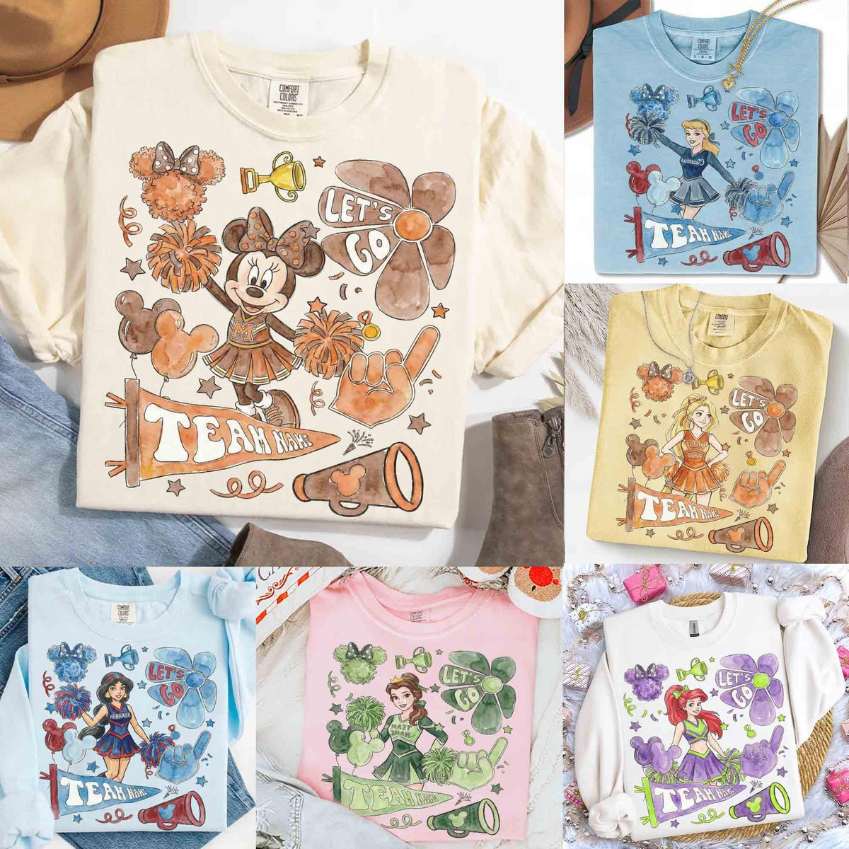 Customize Team Name Cheerleader Princess UCA Nationals — Bella+Canvas Tee fan art by Snagva (2)