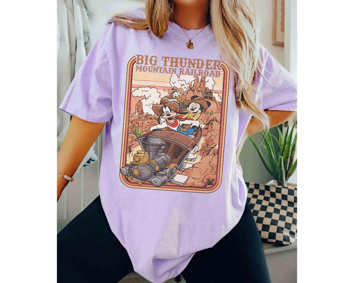 Big Thunder Mountain Railroad Mickey Friends Retro — Gildan Hoodie fan art by Snagva (4)
