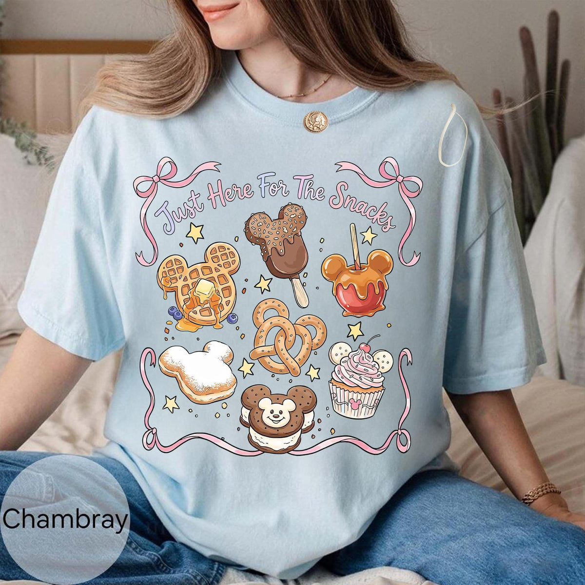 Cute Mickey Mouse Treats Coquette Bow — Bella+Canvas Tee fan art by Snagva