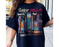 Comfort Color Disney Fantasyland Hello World Language — Gildan Hoodie fan art by Snagva (4)