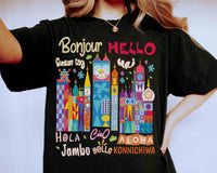 Comfort Color Disney Fantasyland Hello World Language — Gildan Sweatshirt fan art by Snagva (5)