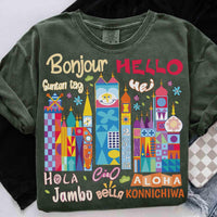 Comfort Color Disney Fantasyland Hello World Language — Gildan Hoodie fan art by Snagva (6)