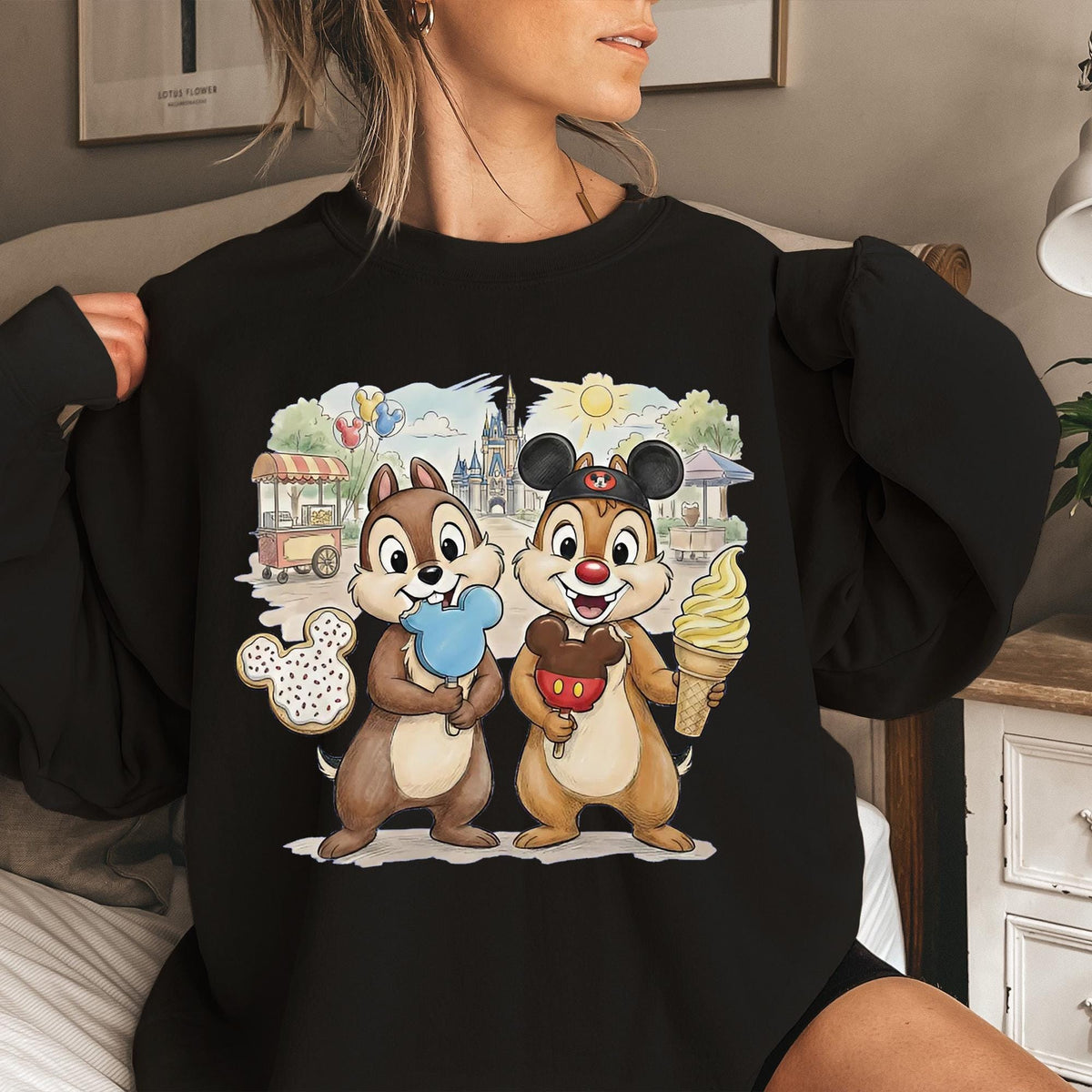 Chip and Dale Disneyland Snack — Gildan Sweatshirt fan art by Snagva