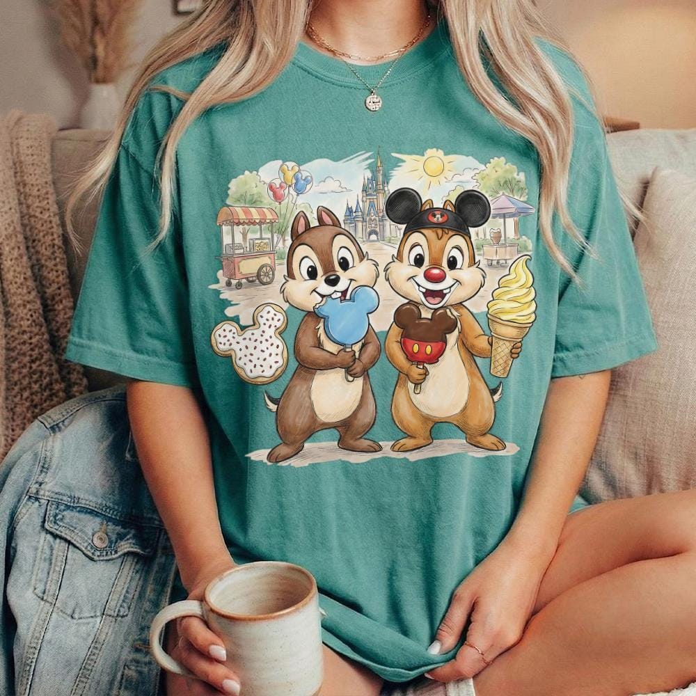 Chip and Dale Disneyland Snack — Comfort Colors Tee fan art by Snagva (5)