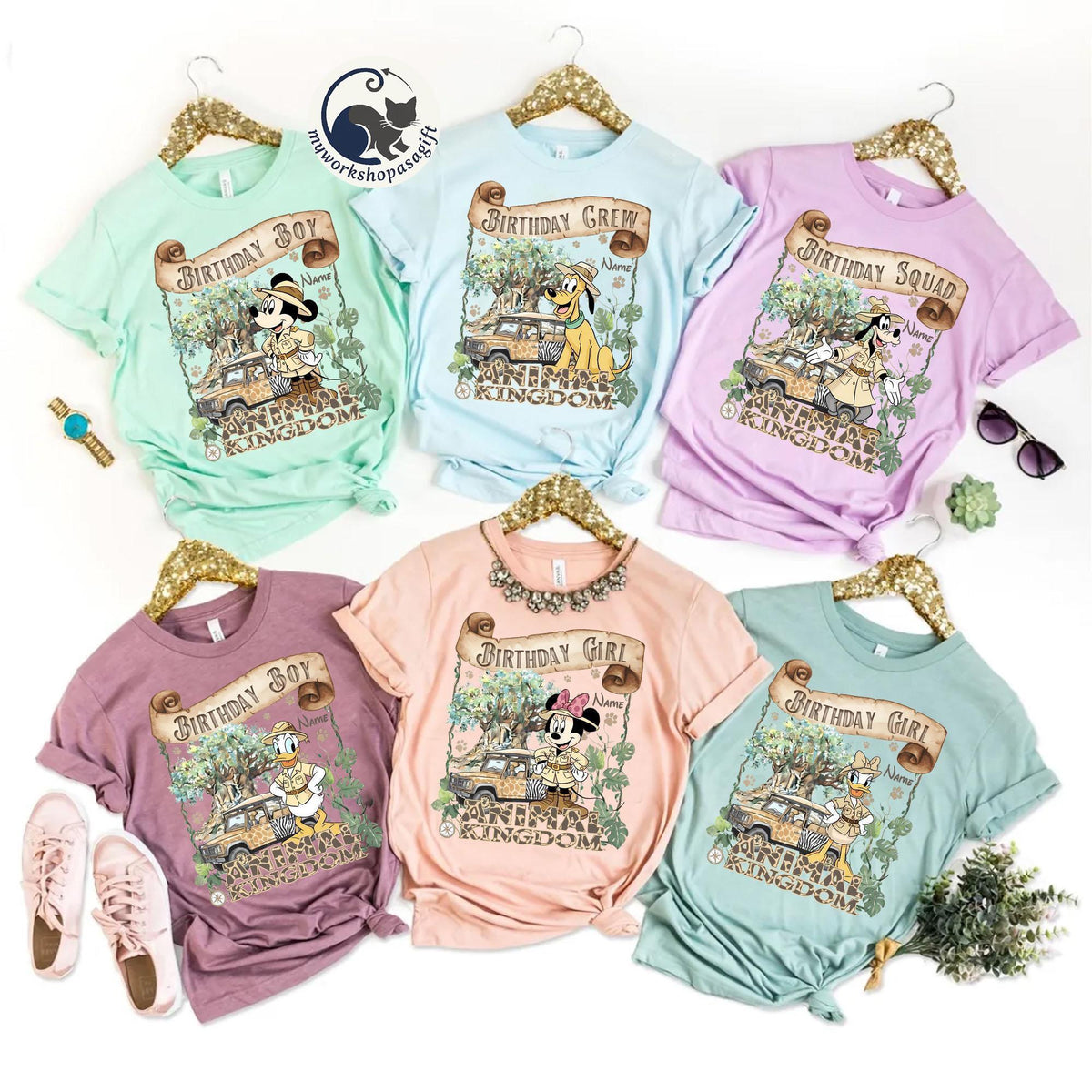 Personalized Mickey Friends Animal Kingdom Birthday — Bella+Canvas Tee fan art by Snagva (4)