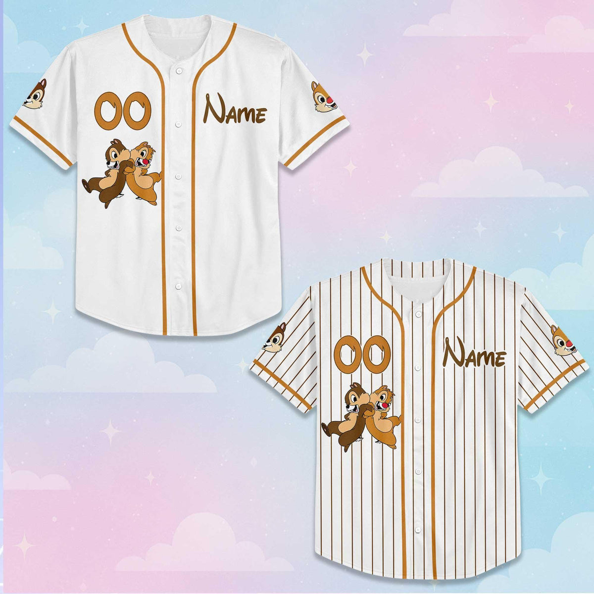 Personalized Chip and Dale Birthday Baseball — Gildan Hoodie fan art by Snagva (3)