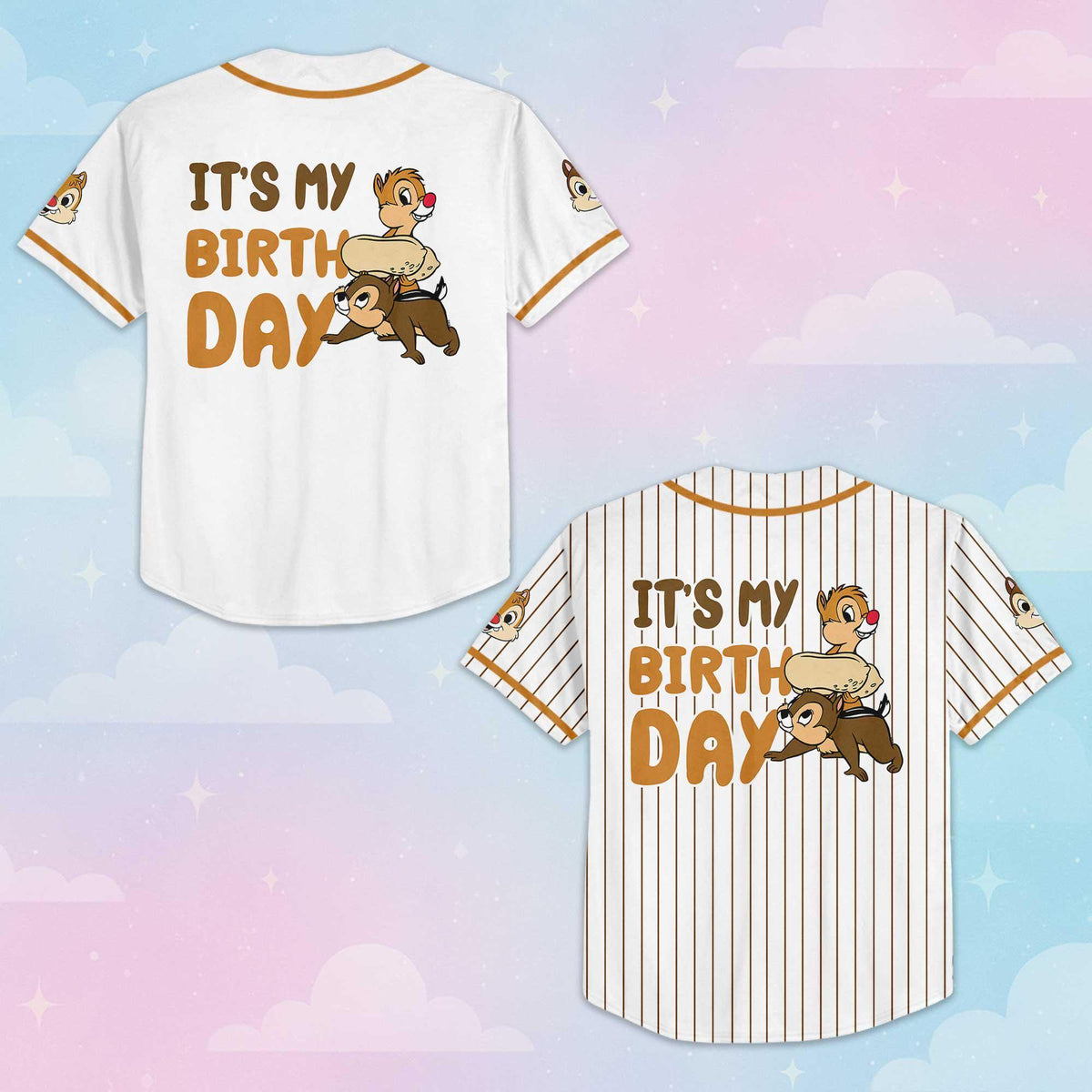 Personalized Chip and Dale Birthday Baseball — Gildan Hoodie fan art by Snagva (4)