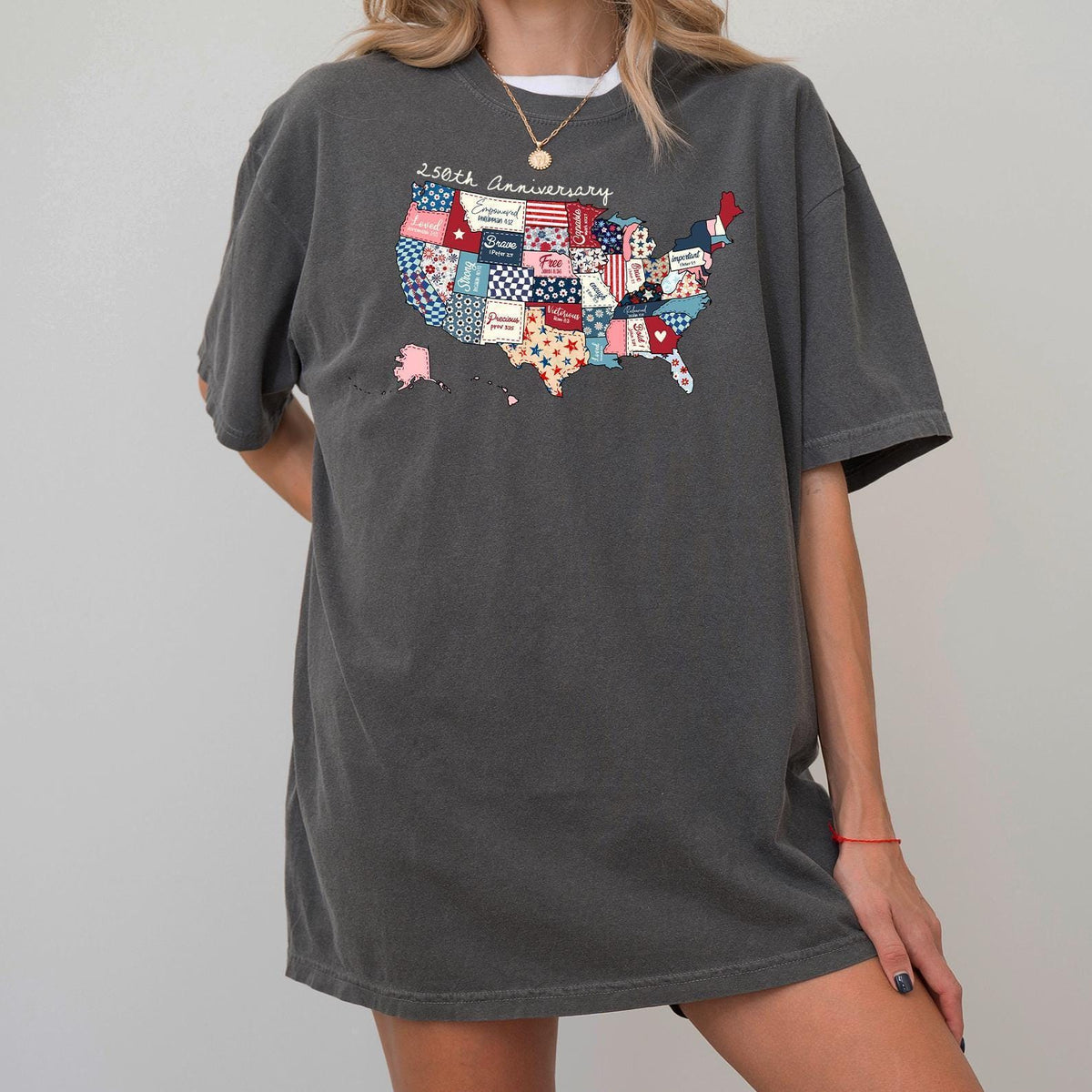 250th Anniversary USA Map — Bella+Canvas Tee fan art by Snagva (3)