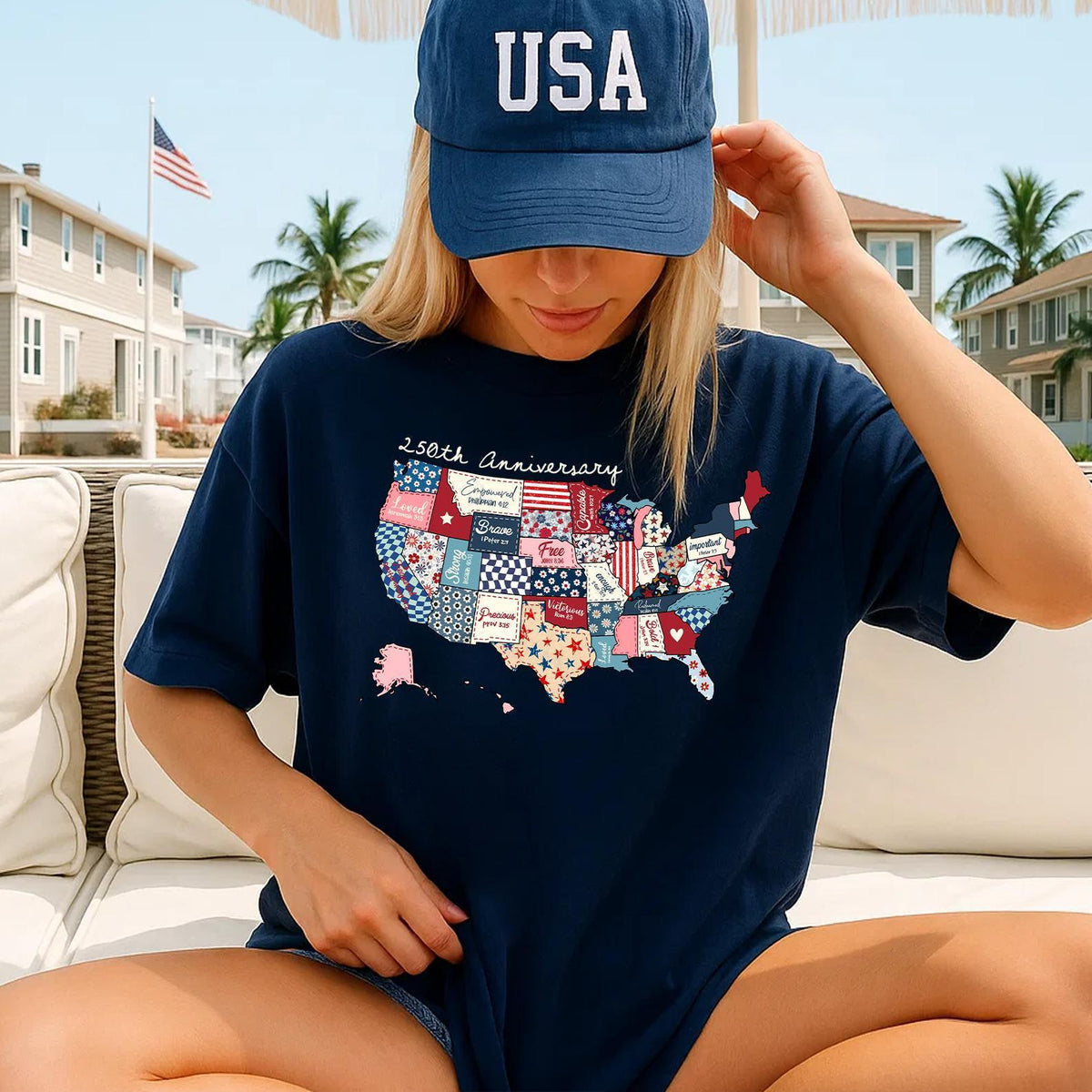 250th Anniversary USA Map — Comfort Colors Tee fan art by Snagva (4)
