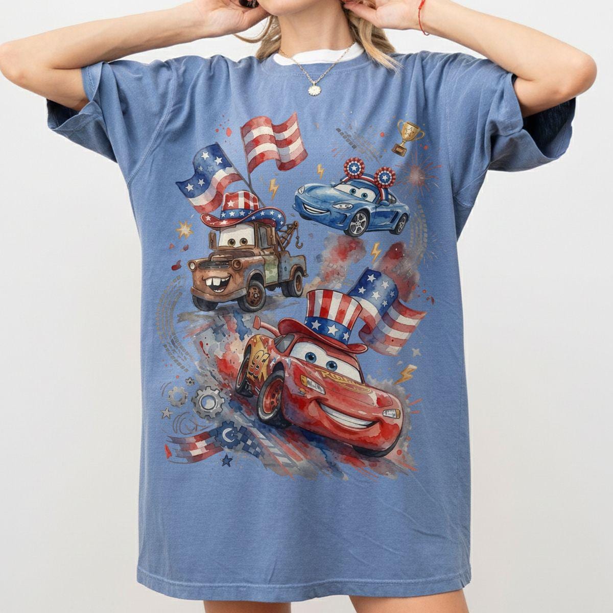 Patriotic Race Car — Bella+Canvas Tee fan art by Snagva (6)