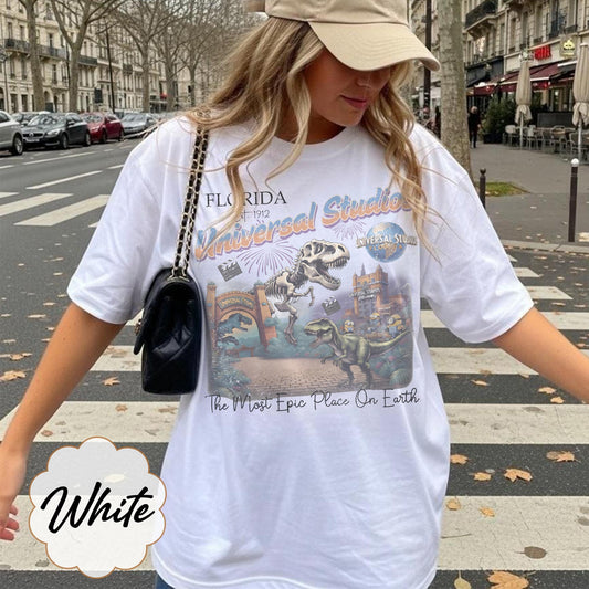 Retro Jurassic Park Dinosaur — Bella+Canvas Tee