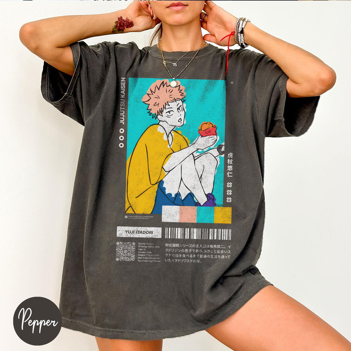Yuji Itadori Jujutsu Kaisen — Bella+Canvas Tee fan art by Snagva