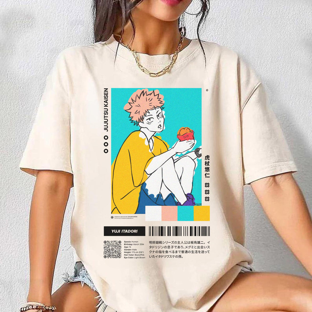 Yuji Itadori Jujutsu Kaisen — Bella+Canvas Tee fan art by Snagva (2)