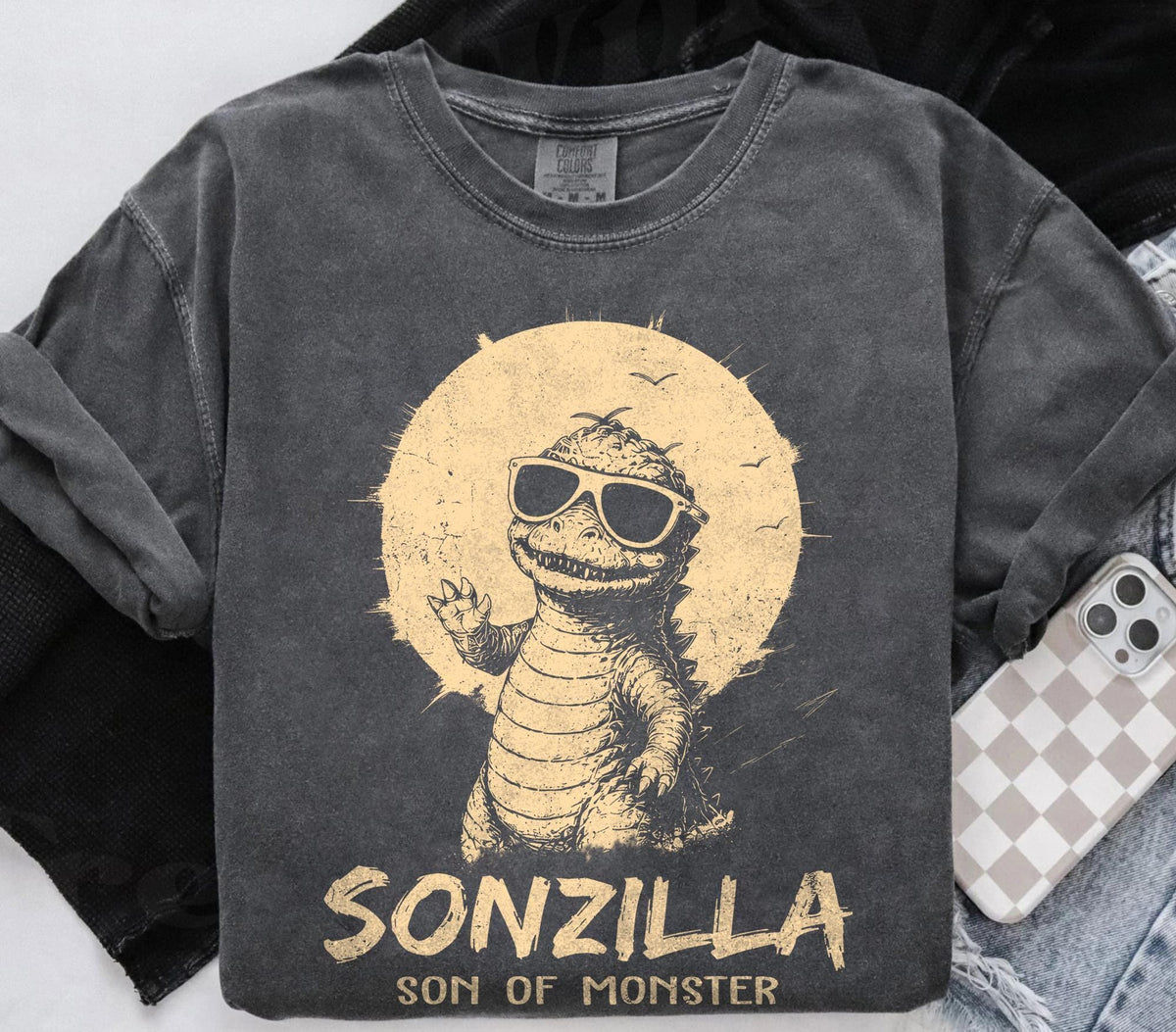 Retro Dadzilla Sonzilla — Bella+Canvas Tee fan art by Snagva (2)