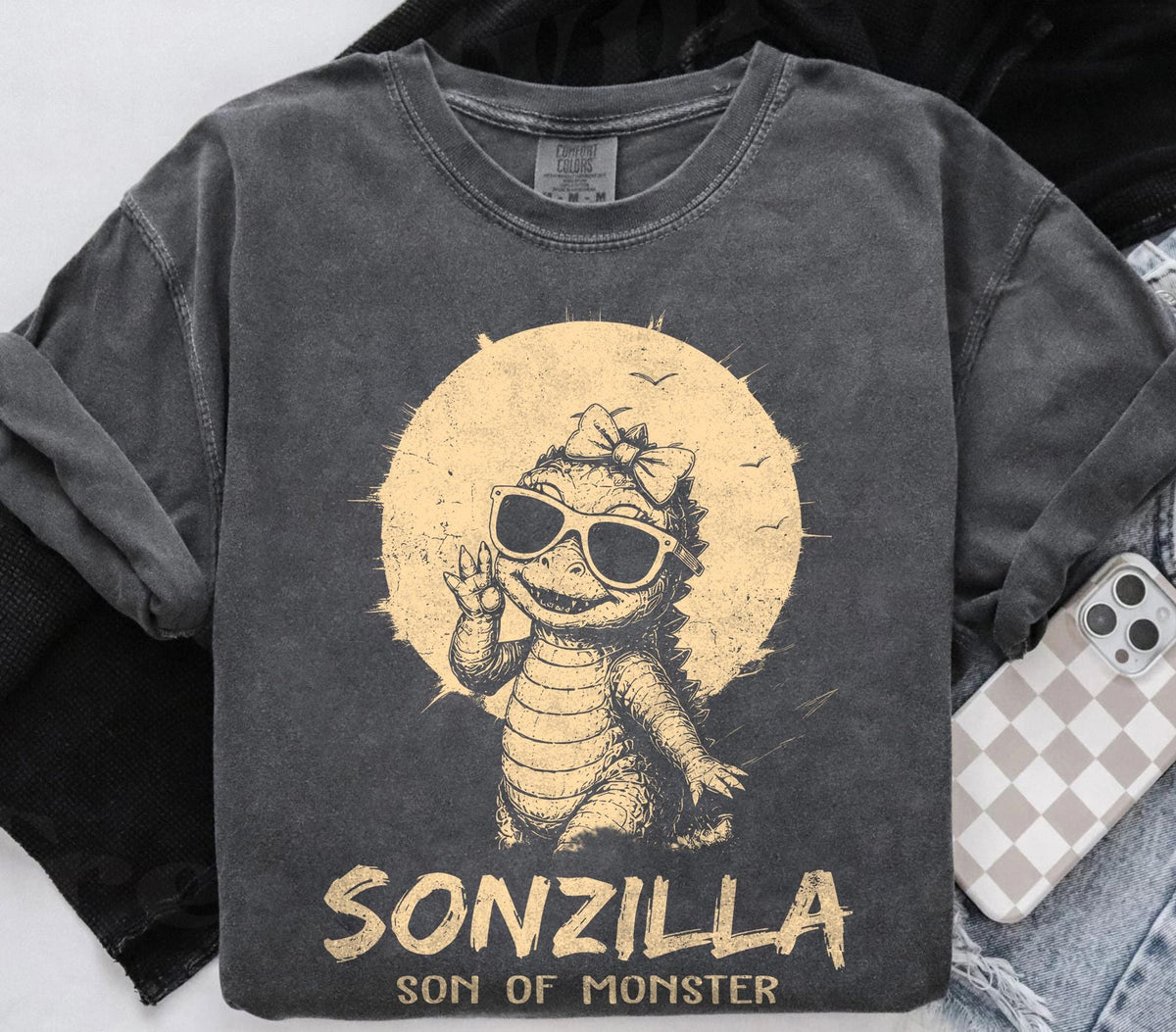 Retro Dadzilla Sonzilla — Bella+Canvas Tee fan art by Snagva (3)