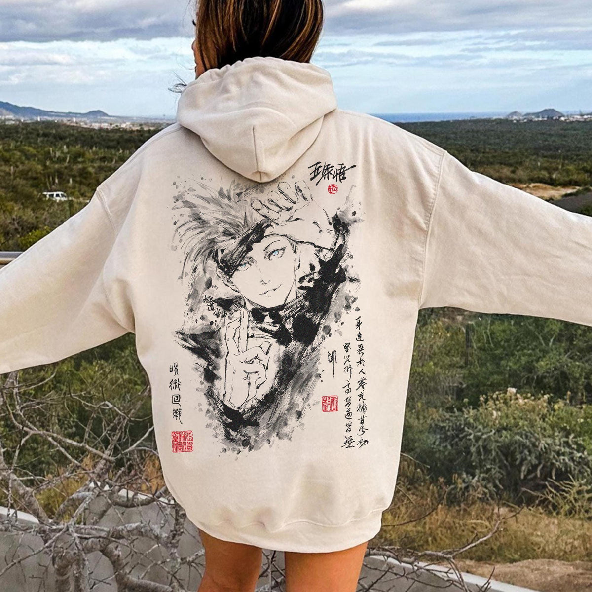 Gojo Anime Inkart — Gildan Sweatshirt fan art by Snagva