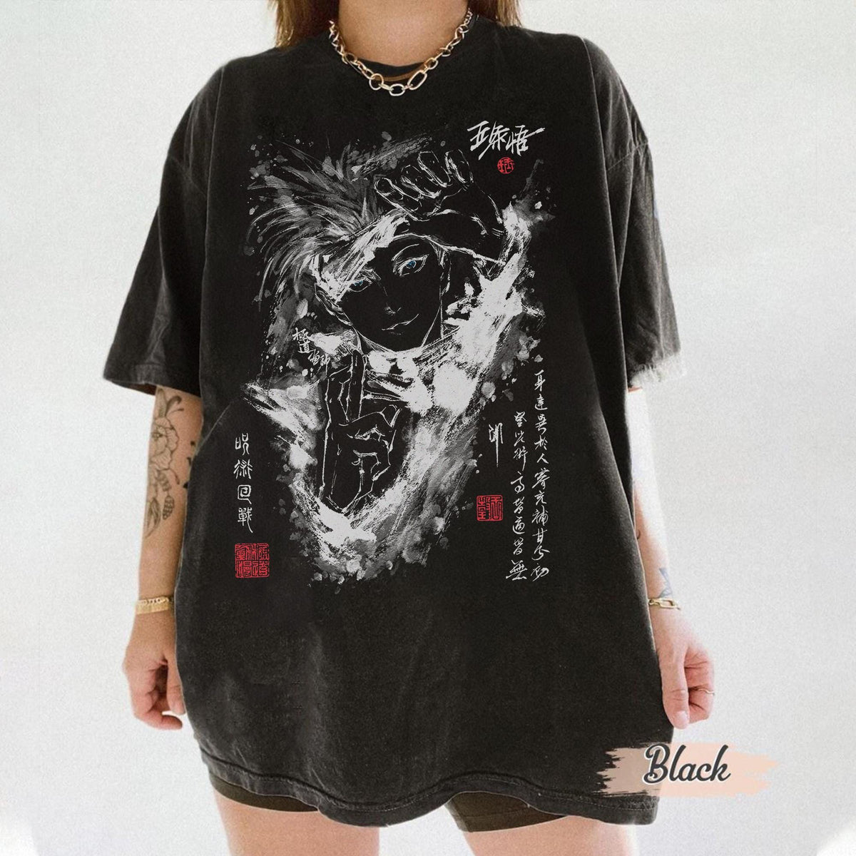 Gojo Anime Inkart — Gildan Hoodie fan art by Snagva (3)