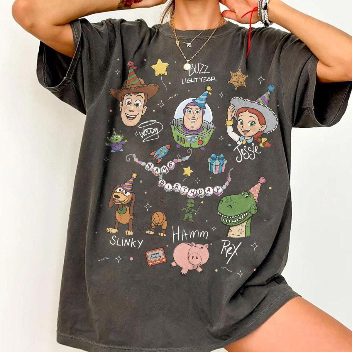 Retro Toy Story Birthday Party — Bella+Canvas Tee fan art by Snagva (3)