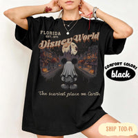 Retro Distressed Ghost Mickey Main Street Halloween Comfort  — Gildan Hoodie fan art by Snagva (3)