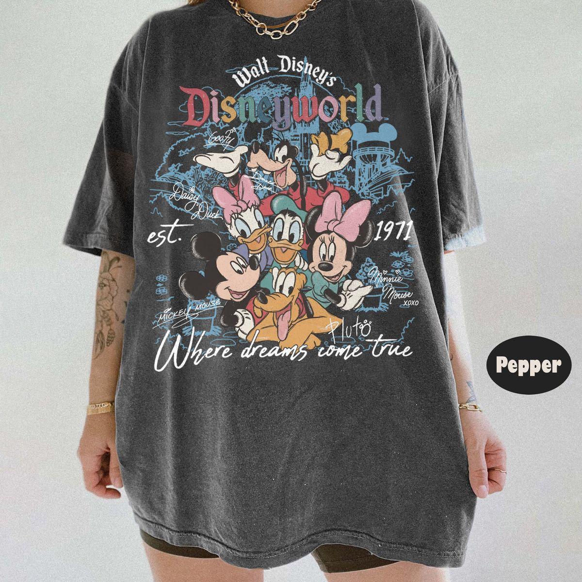 Retro Disneyworld Est 1971 Mickey Minnie Group — Bella+Canvas Tee fan art by Snagva (4)