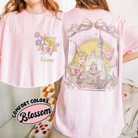 2 Side Personalized Name Age Disney Princess Birthday — Comfort Colors Tee fan art by Snagva (5)