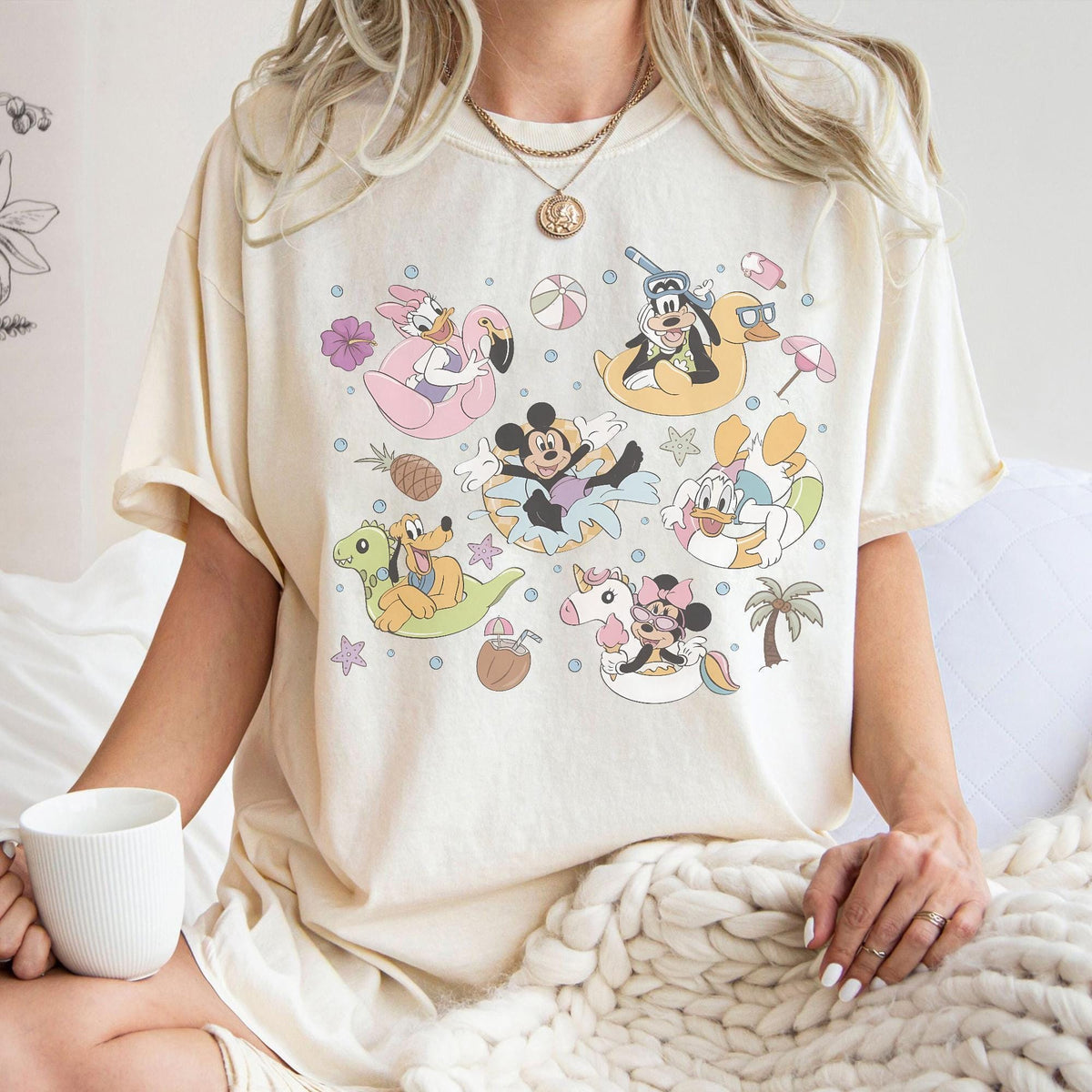 Retro Mickey and Friends Summer Vibes Comfort Colors Shirts — Comfort Colors Tee fan art by Snagva