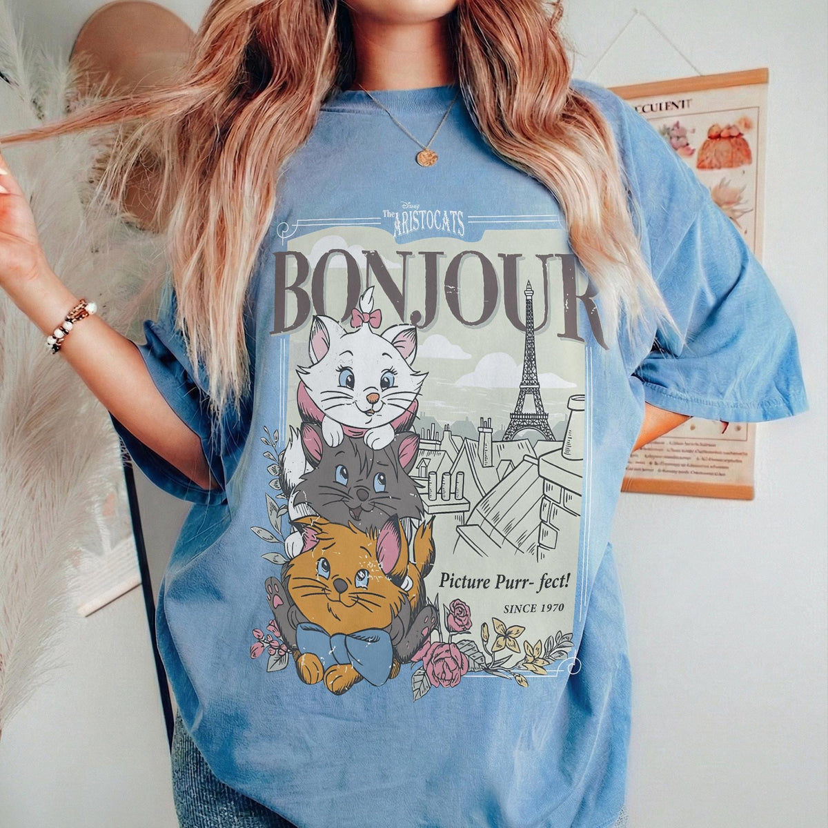 The Aristocats Bonjour Marie Toulouse Berlioz Cat T-Shirt Mo — Comfort Colors Tee fan art by Snagva (3)