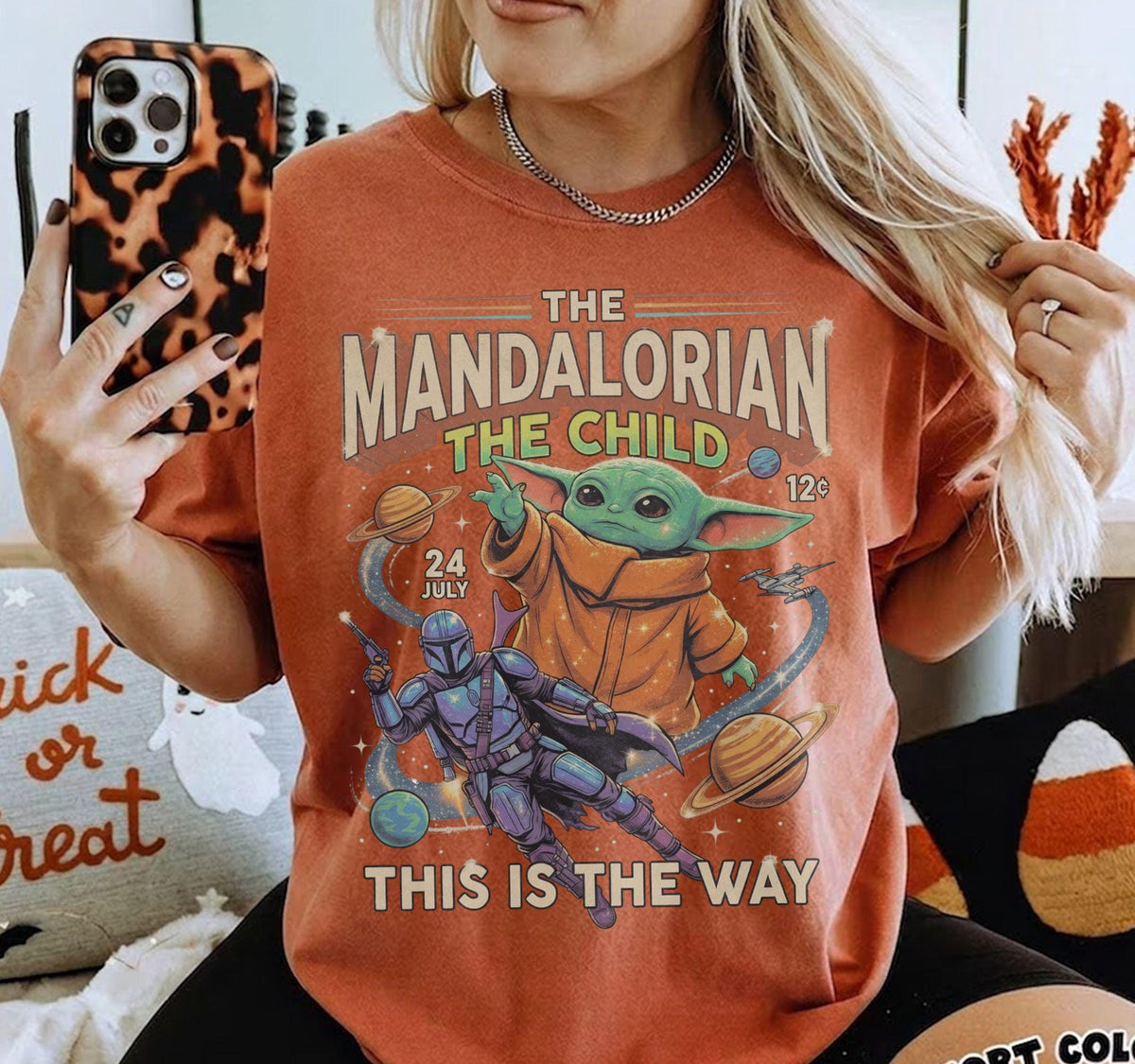 Retro Star Wars The Mandalorian The Child — Comfort Colors Tee fan art by Snagva (5)