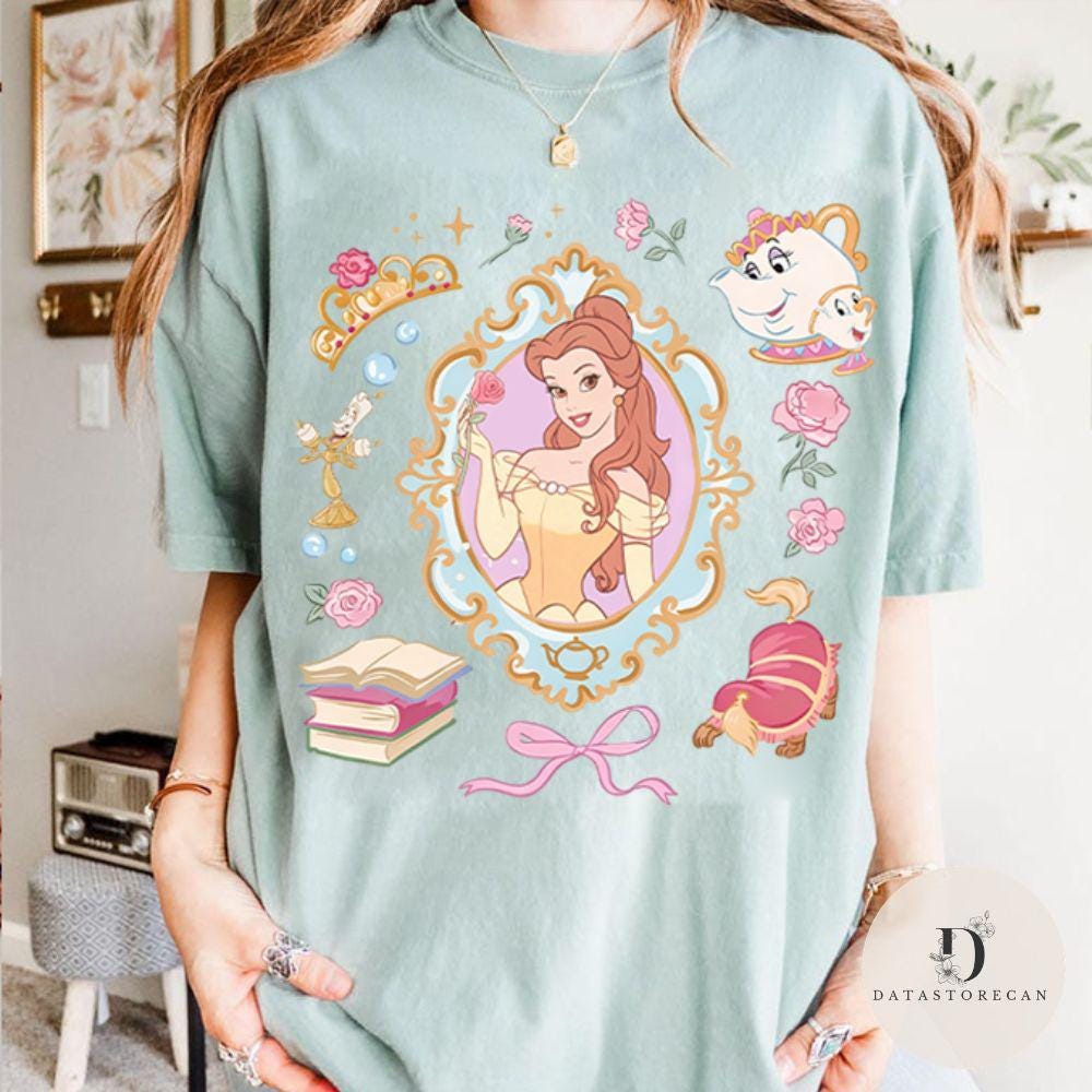 Coquette Disney Belle Princess — Bella+Canvas Tee fan art by Snagva (4)