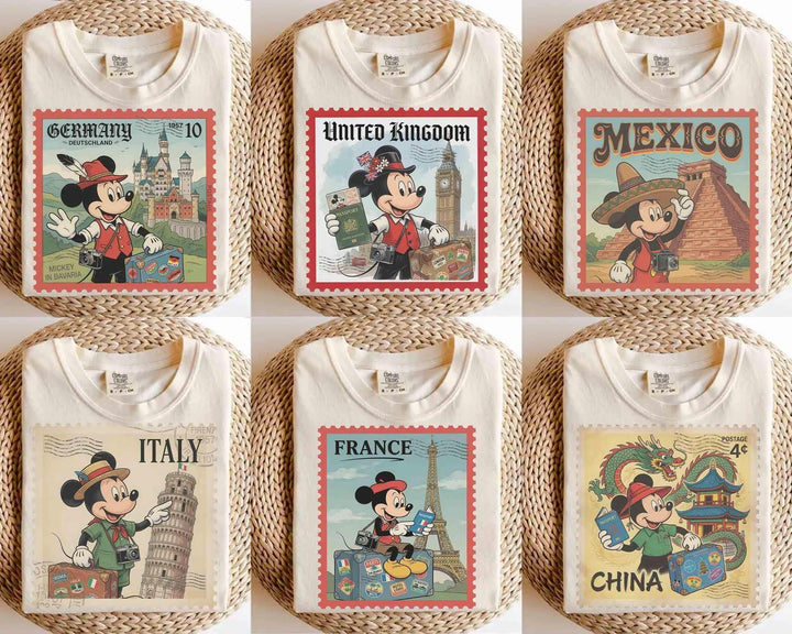 Retro Disney Mickey Mouse Epcot World Showcase — Gildan Hoodie fan art by Snagva