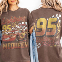 Retro Disney Cars Lightning McQueen 95 — Gildan Hoodie fan art by Snagva (3)