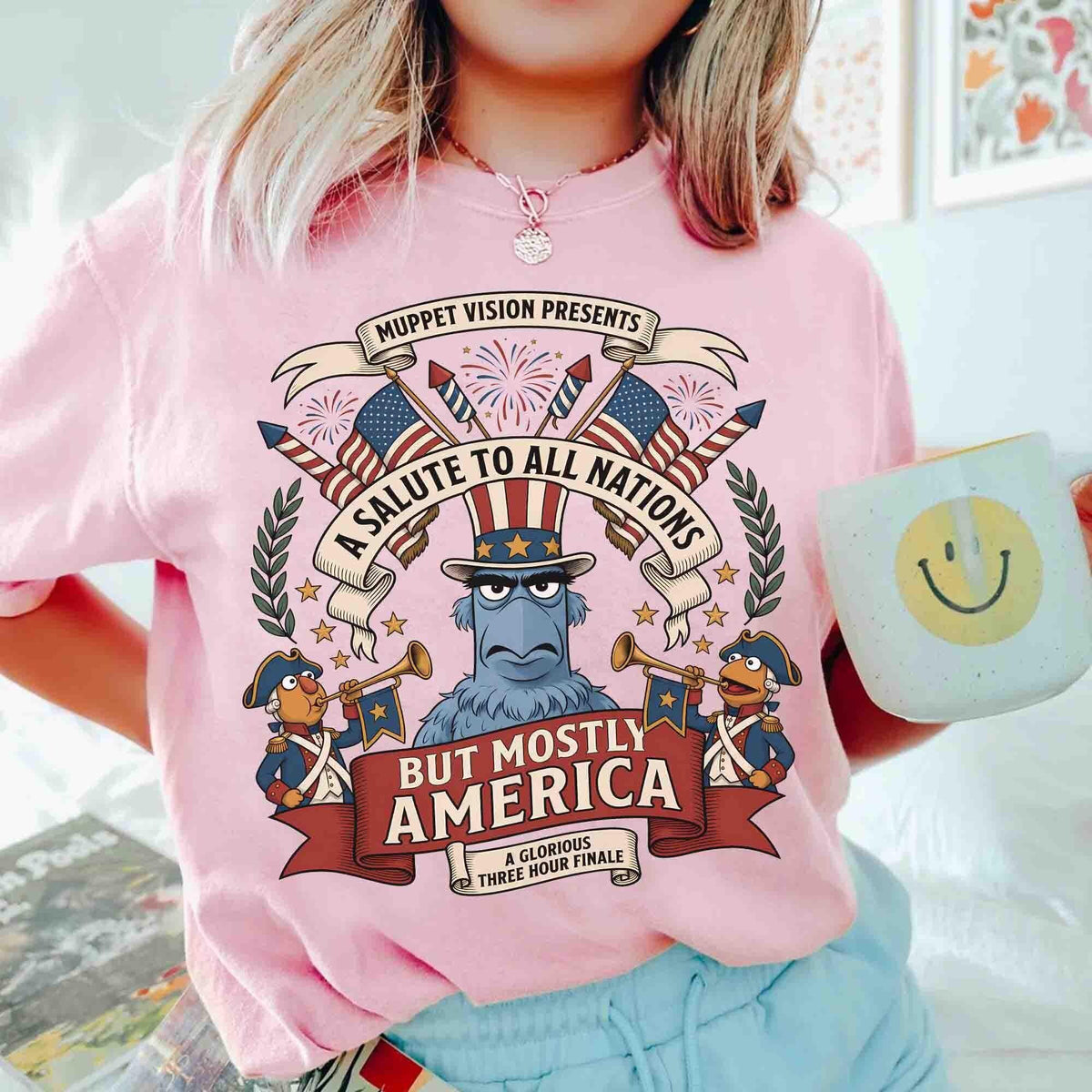 Muppet Sam Eagle Patriotic July 4th — Gildan Sweatshirt fan art by Snagva (5)