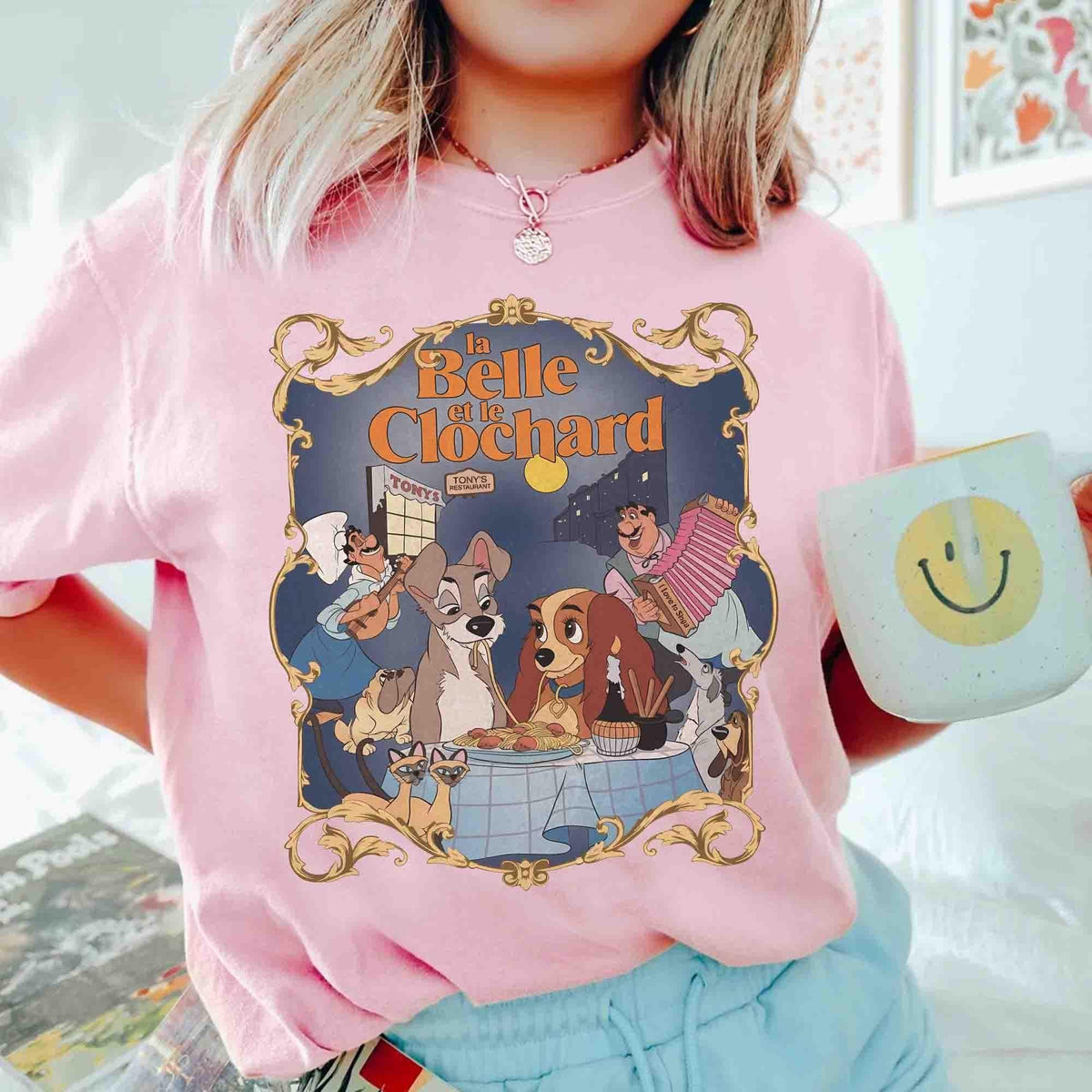 Comfort Colors Lady Tramp Spaghetti Eating — Gildan Sweatshirt fan art by Snagva (3)