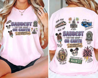 2-sided Disney Saddest Place Tattoo Shop On Earth Comfort co — Bella+Canvas Tee fan art by Snagva
