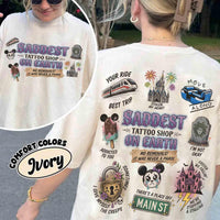 2-sided Disney Saddest Place Tattoo Shop On Earth Comfort co — Comfort Colors Tee fan art by Snagva (2)