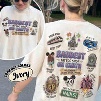 2-sided Disney Saddest Place Tattoo Shop On Earth Comfort co — Gildan Hoodie fan art by Snagva (2)