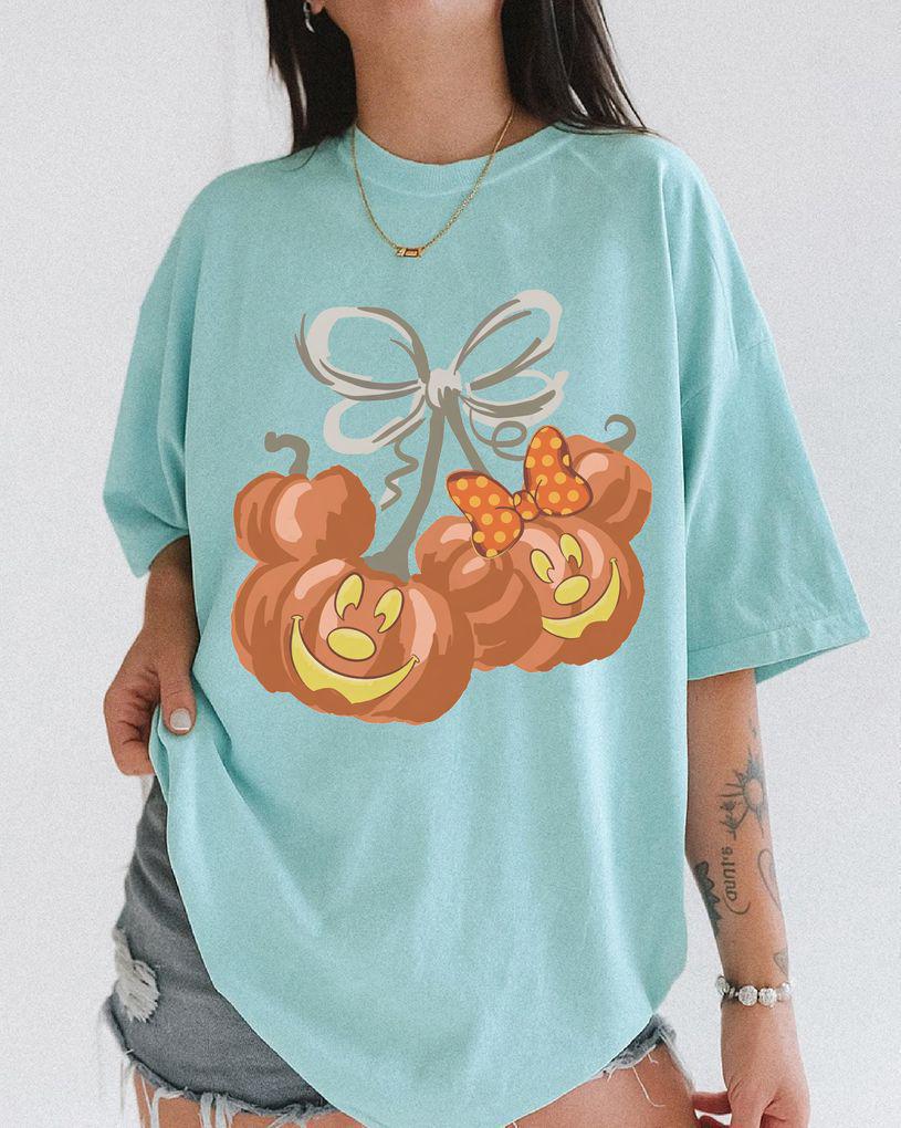 Wartercolor Coquette Mickey Pumpkin Retro — Bella+Canvas Tee fan art by Snagva (3)