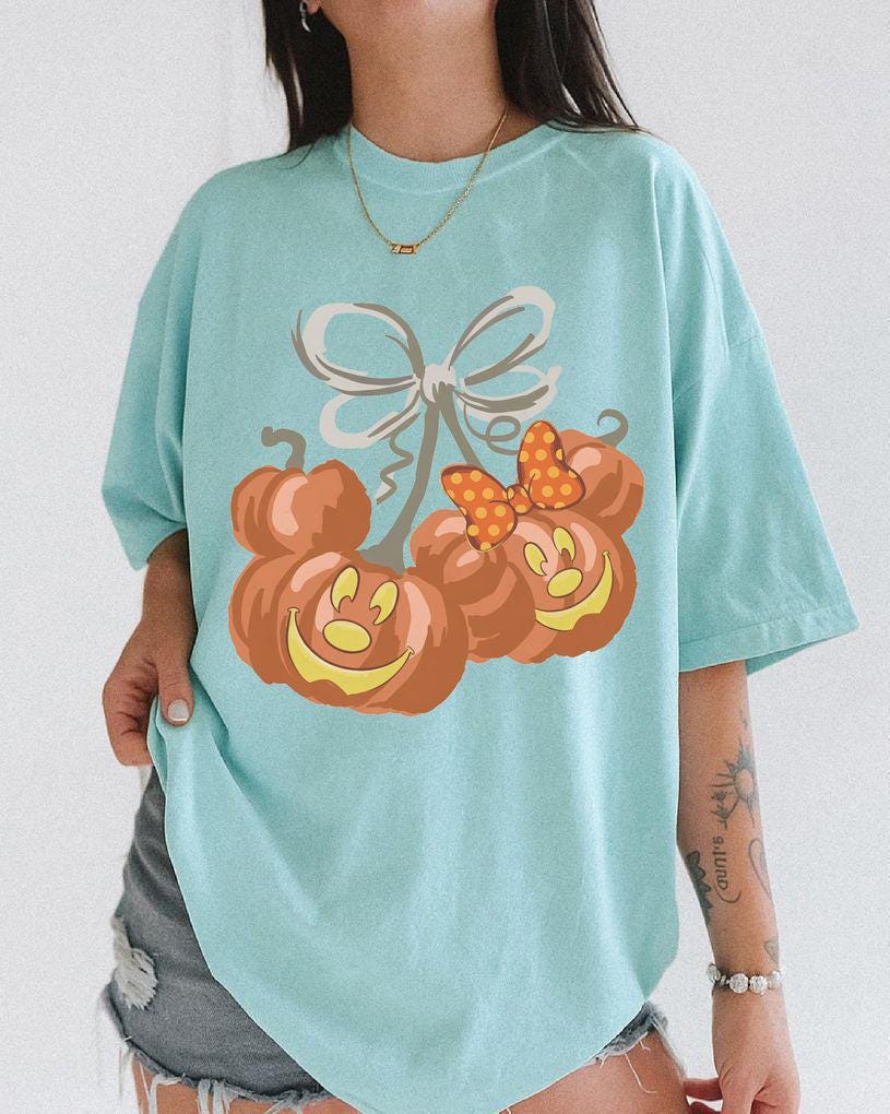 Wartercolor Coquette Mickey Pumpkin Retro — Comfort Colors Tee fan art by Snagva (3)