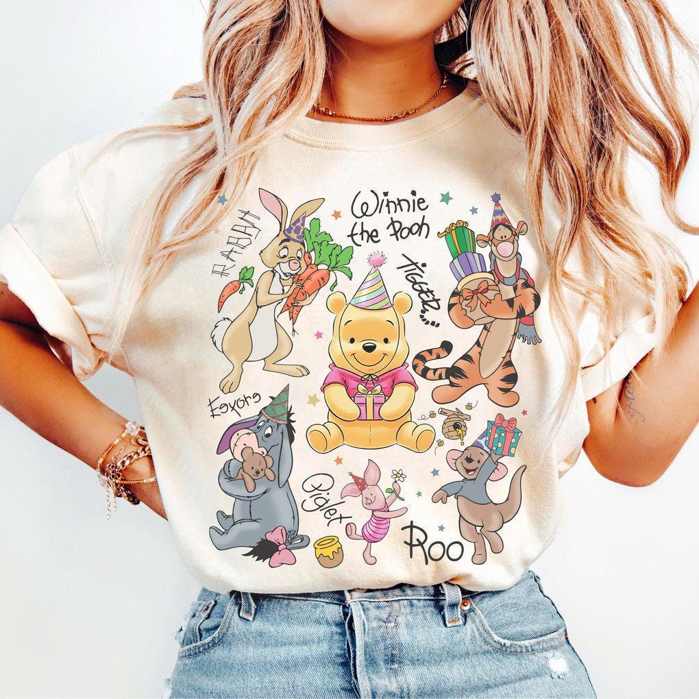 Retro Winnie the Pooh Birthday — Comfort Colors Tee fan art by Snagva