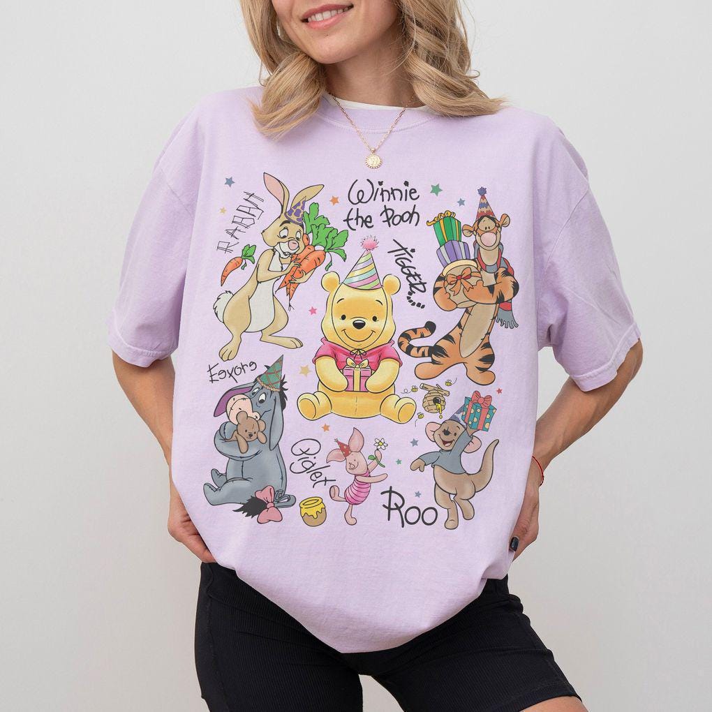 Retro Winnie the Pooh Birthday — Gildan Sweatshirt fan art by Snagva (2)
