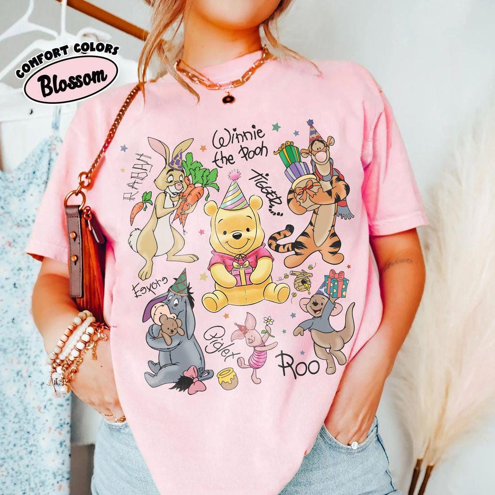 Retro Winnie the Pooh Birthday — Gildan Hoodie fan art by Snagva (3)