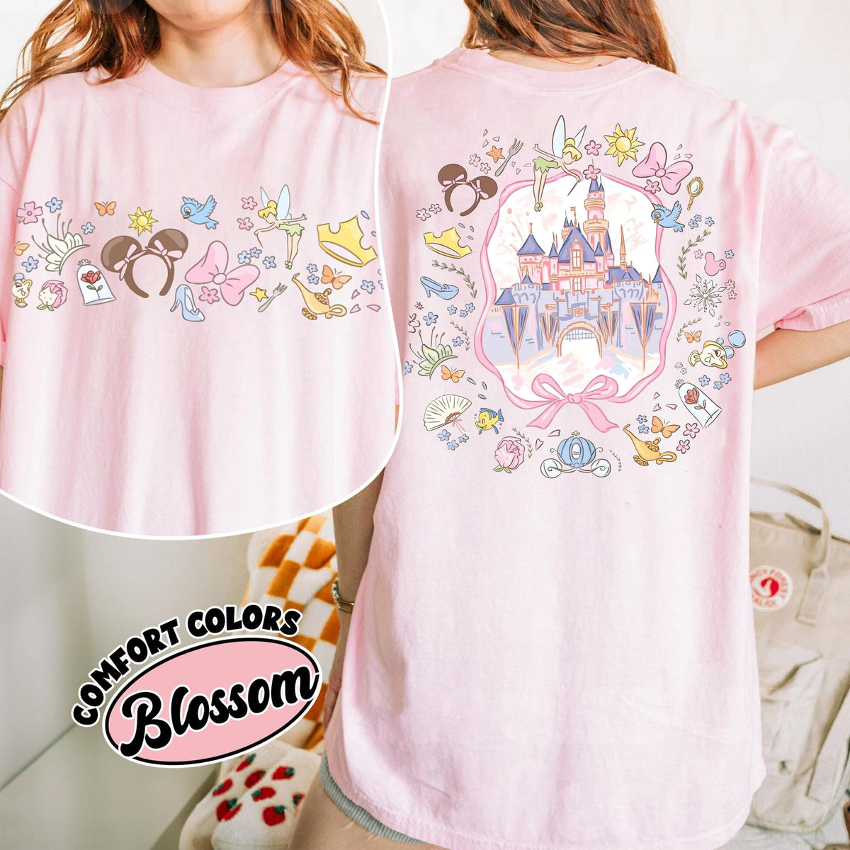 Comfort Colors Retro Disney Coquette Bow Floral 2 Sided — Gildan Sweatshirt fan art by Snagva (3)