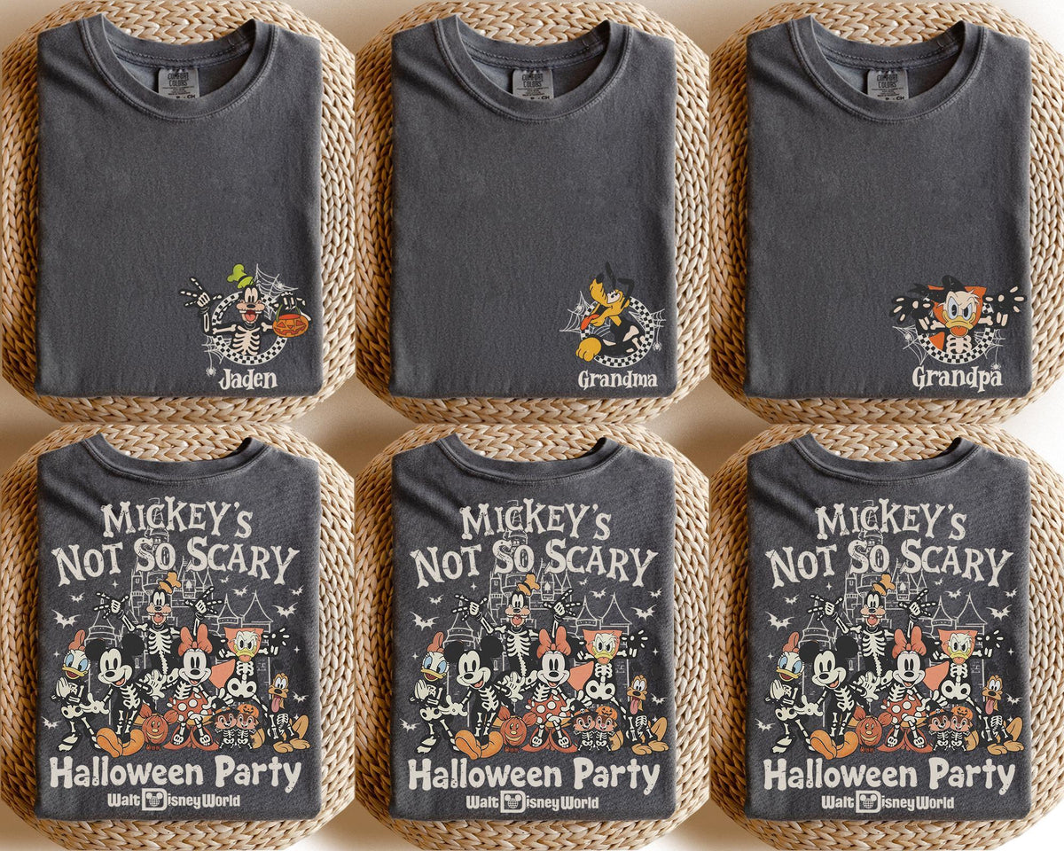 Custom Comfort Colors Mickey's Not So Scary Halloween Party  — Bella+Canvas Tee fan art by Snagva