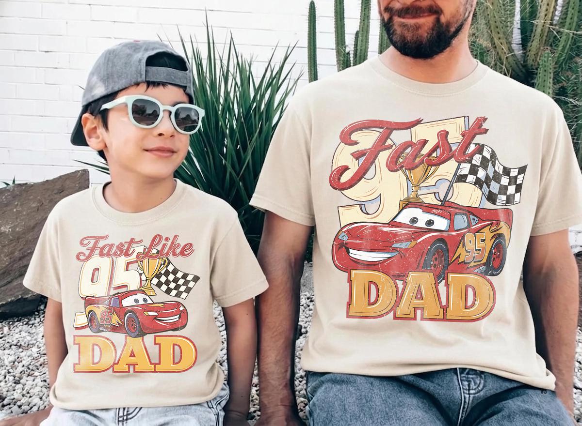 Retro Lightning McQueen Dad Son — Gildan Sweatshirt fan art by Snagva (2)