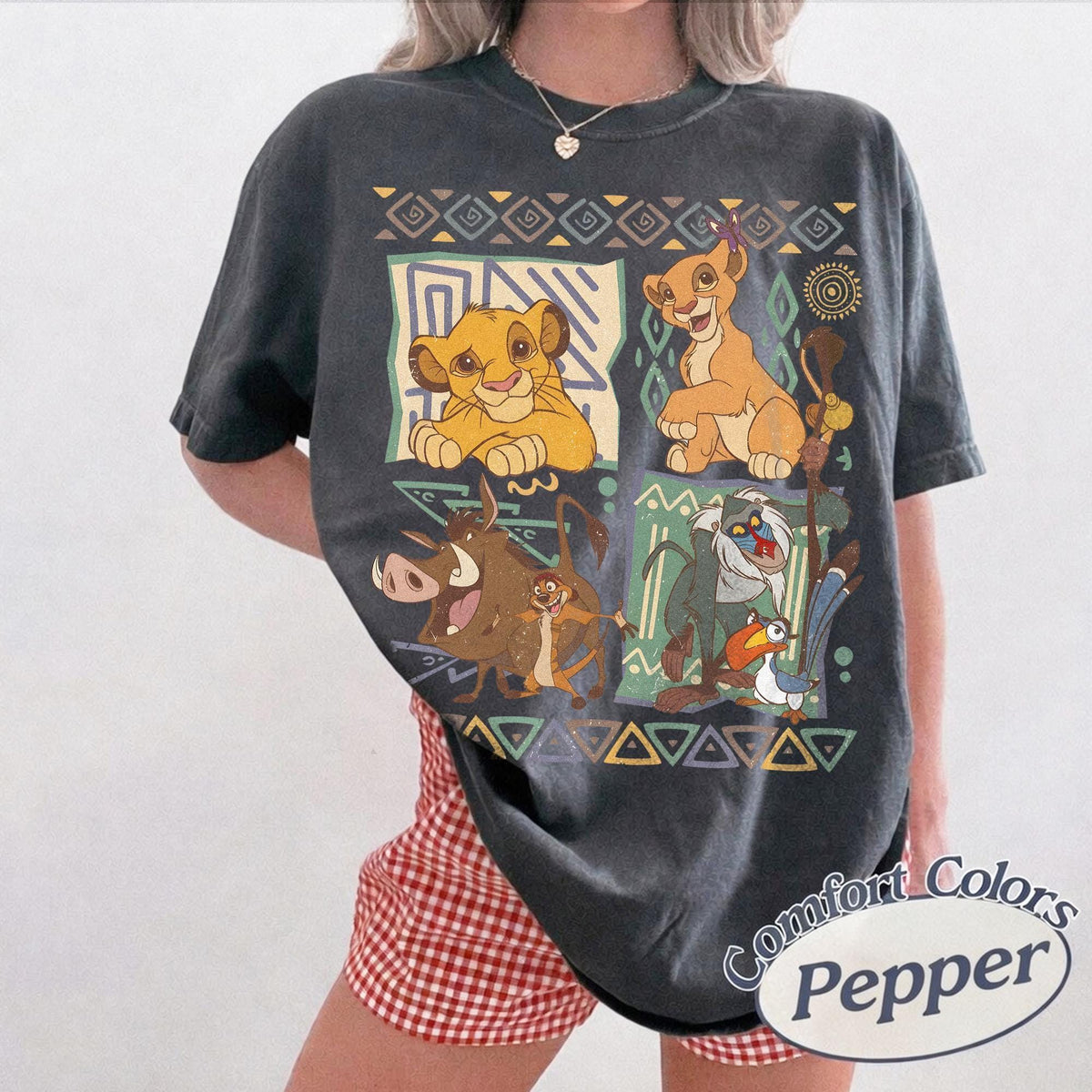 Comfort Colors Retro 90s Lion King Simba Timon Pumbaa — Bella+Canvas Tee fan art by Snagva (2)