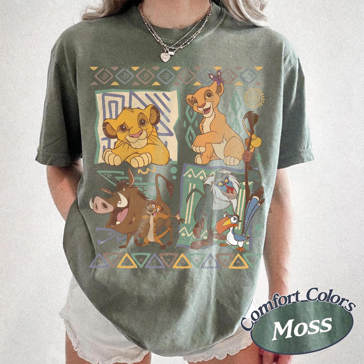 Comfort Colors Retro 90s Lion King Simba Timon Pumbaa — Bella+Canvas Tee fan art by Snagva (4)